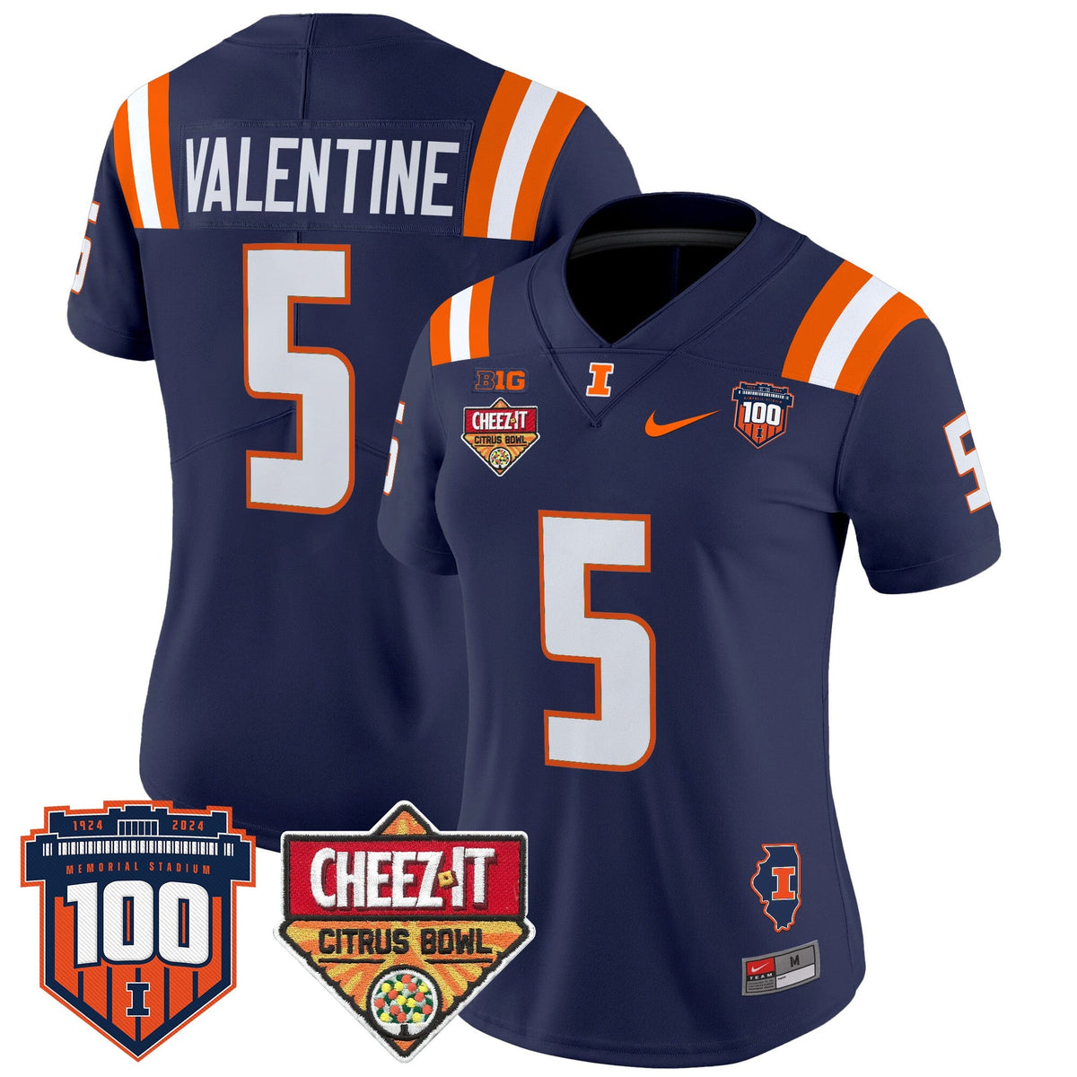Women's Illinois Fighting Illini 2025 Cheez-It Citrus Bowl Patch Vapor Limited Jersey - All Stitched - image 22