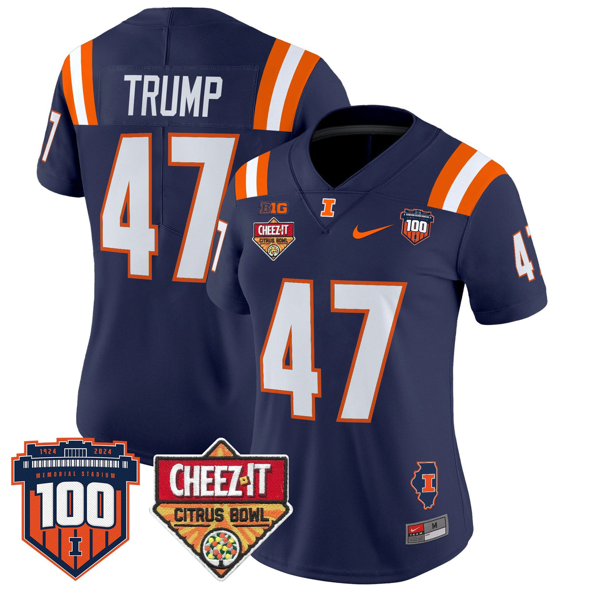 Women's Illinois Fighting Illini 2025 Cheez-It Citrus Bowl Patch Vapor Limited Jersey - All Stitched - image 23