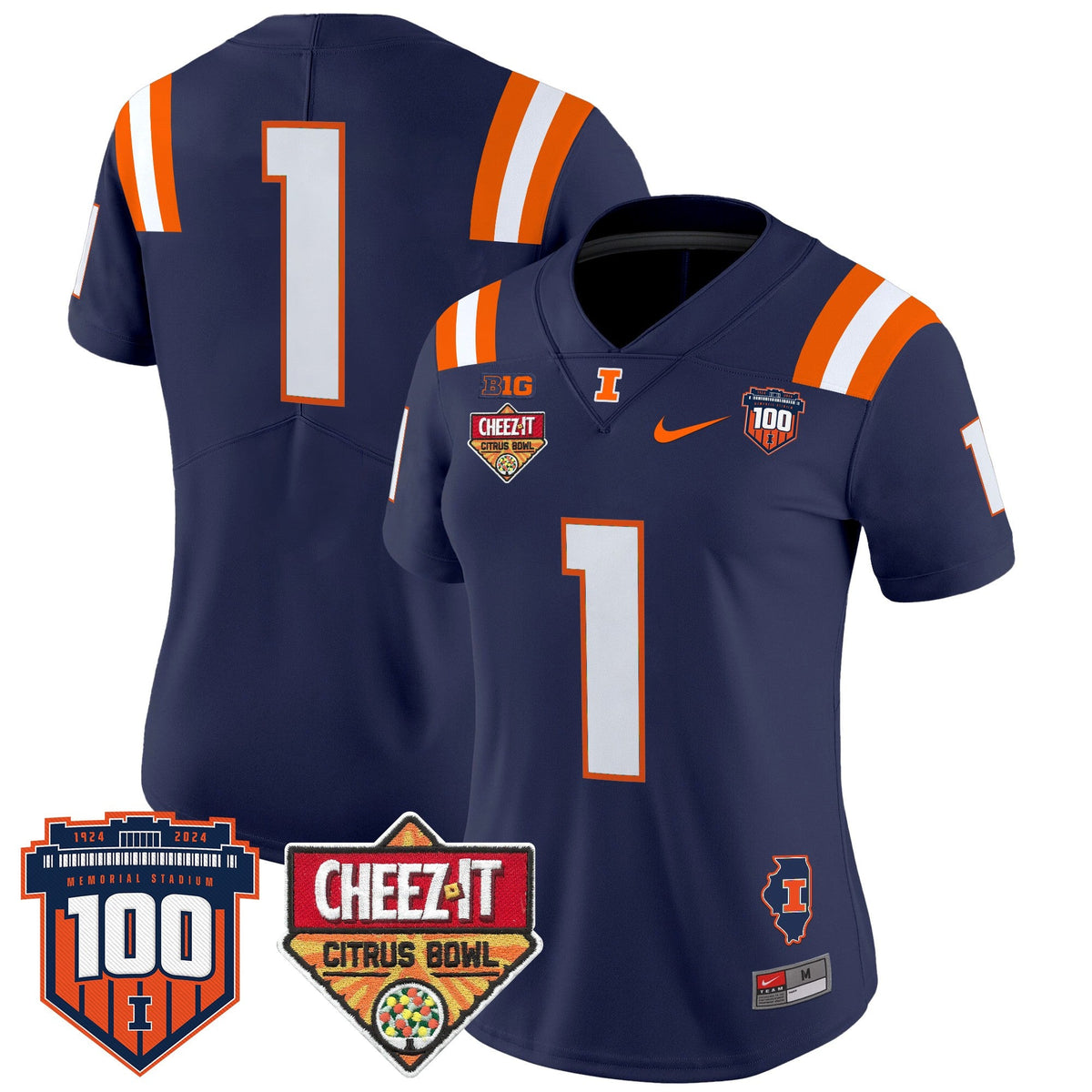 Women's Illinois Fighting Illini 2025 Cheez-It Citrus Bowl Patch Vapor Limited Jersey - All Stitched - image 24