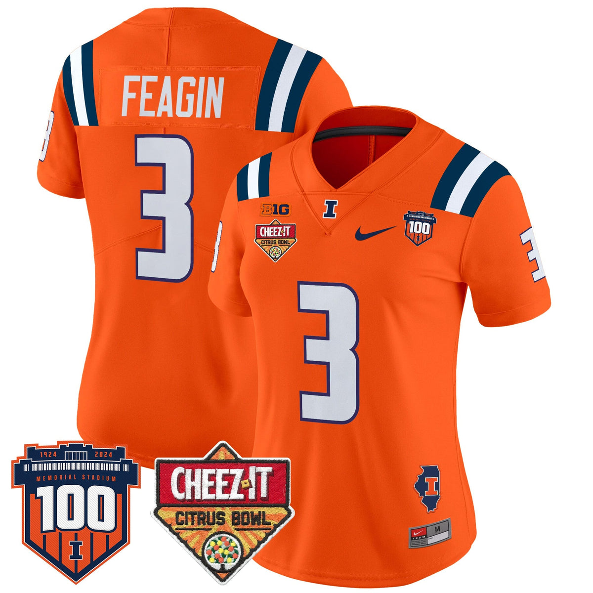 Women's Illinois Fighting Illini 2025 Cheez-It Citrus Bowl Patch Vapor Limited Jersey - All Stitched - image 26
