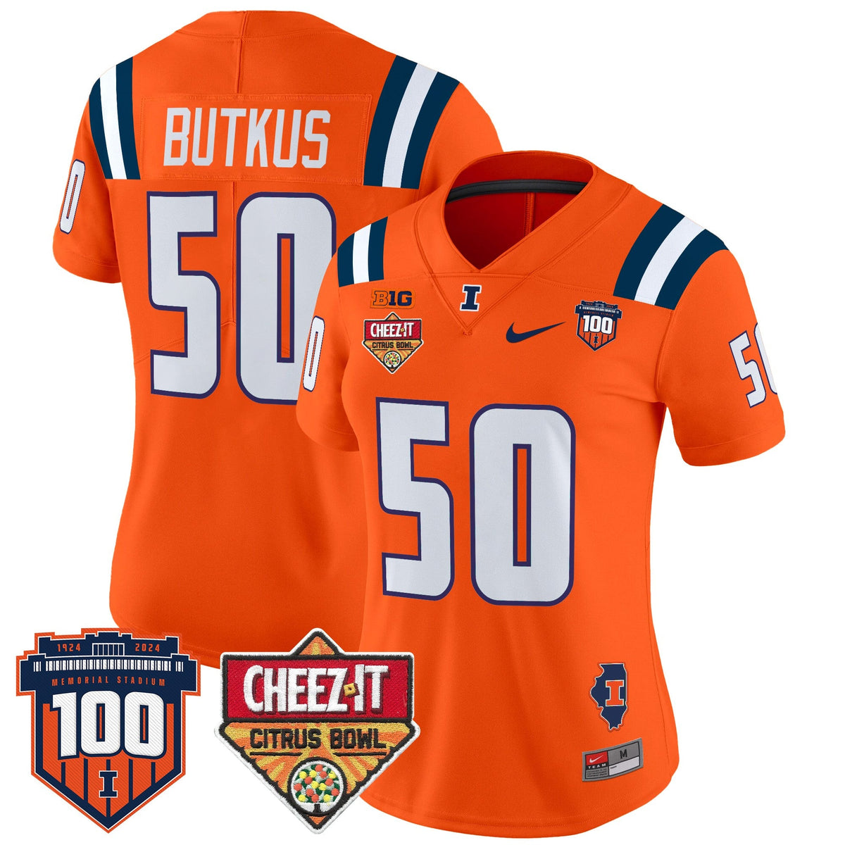 Women's Illinois Fighting Illini 2025 Cheez-It Citrus Bowl Patch Vapor Limited Jersey - All Stitched - image 28