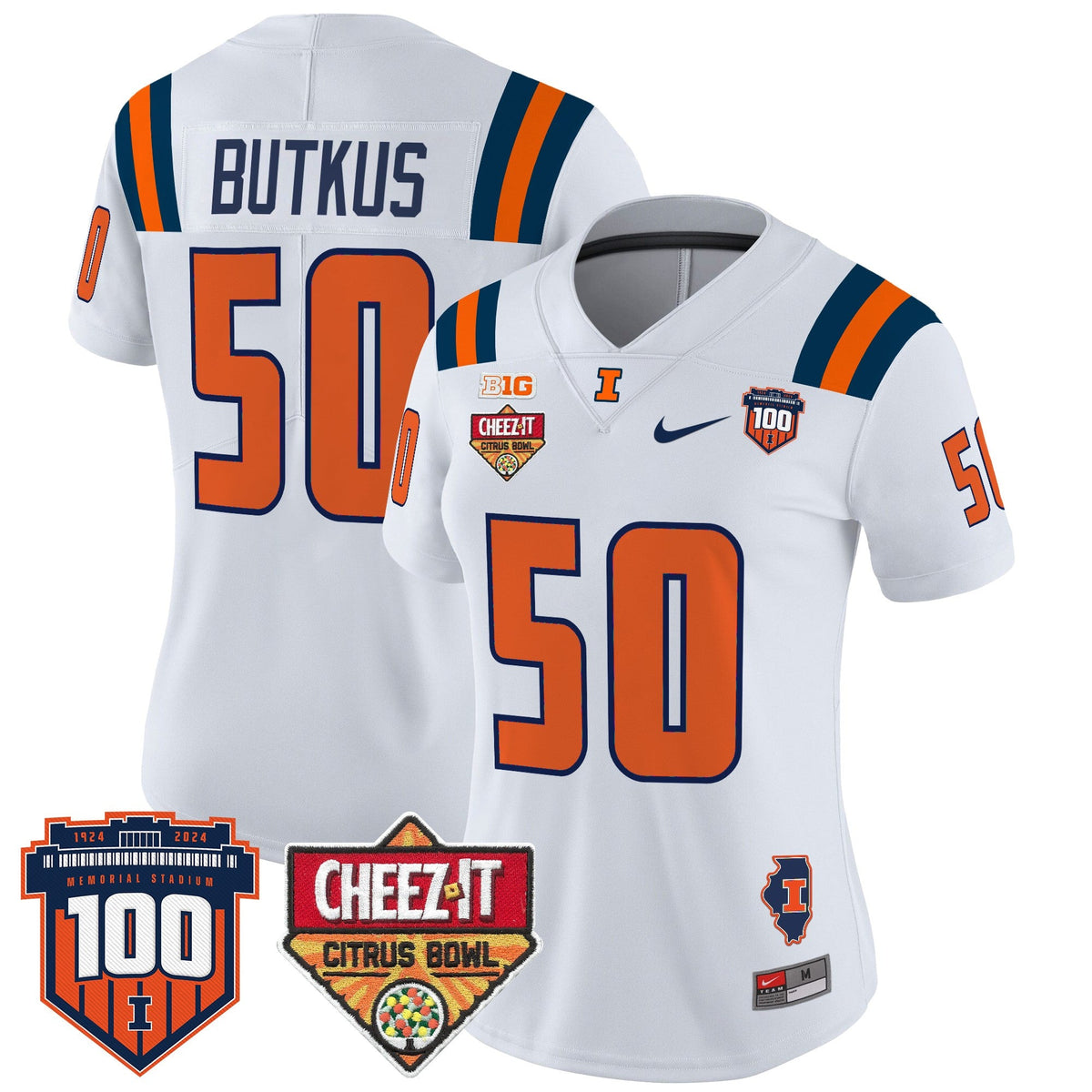 Women's Illinois Fighting Illini 2025 Cheez-It Citrus Bowl Patch Vapor Limited Jersey - All Stitched - image 36