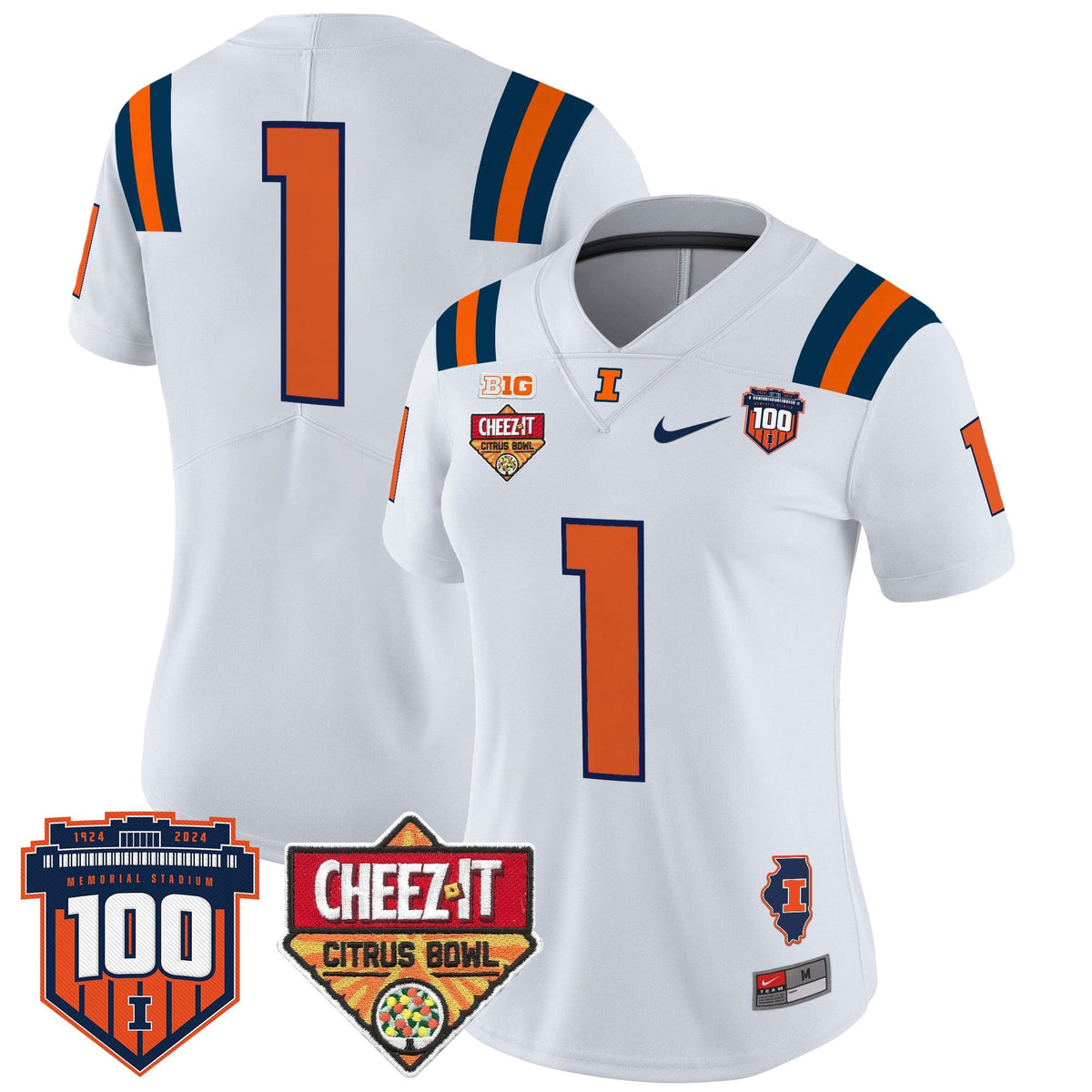 Women's Illinois Fighting Illini 2025 Cheez-It Citrus Bowl Patch Vapor Limited Jersey - All Stitched - image 40