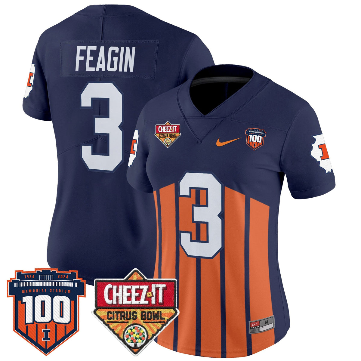 Women's Illinois Fighting Illini 2025 Cheez-It Citrus Bowl Patch Vapor Limited Jersey - All Stitched - image 42