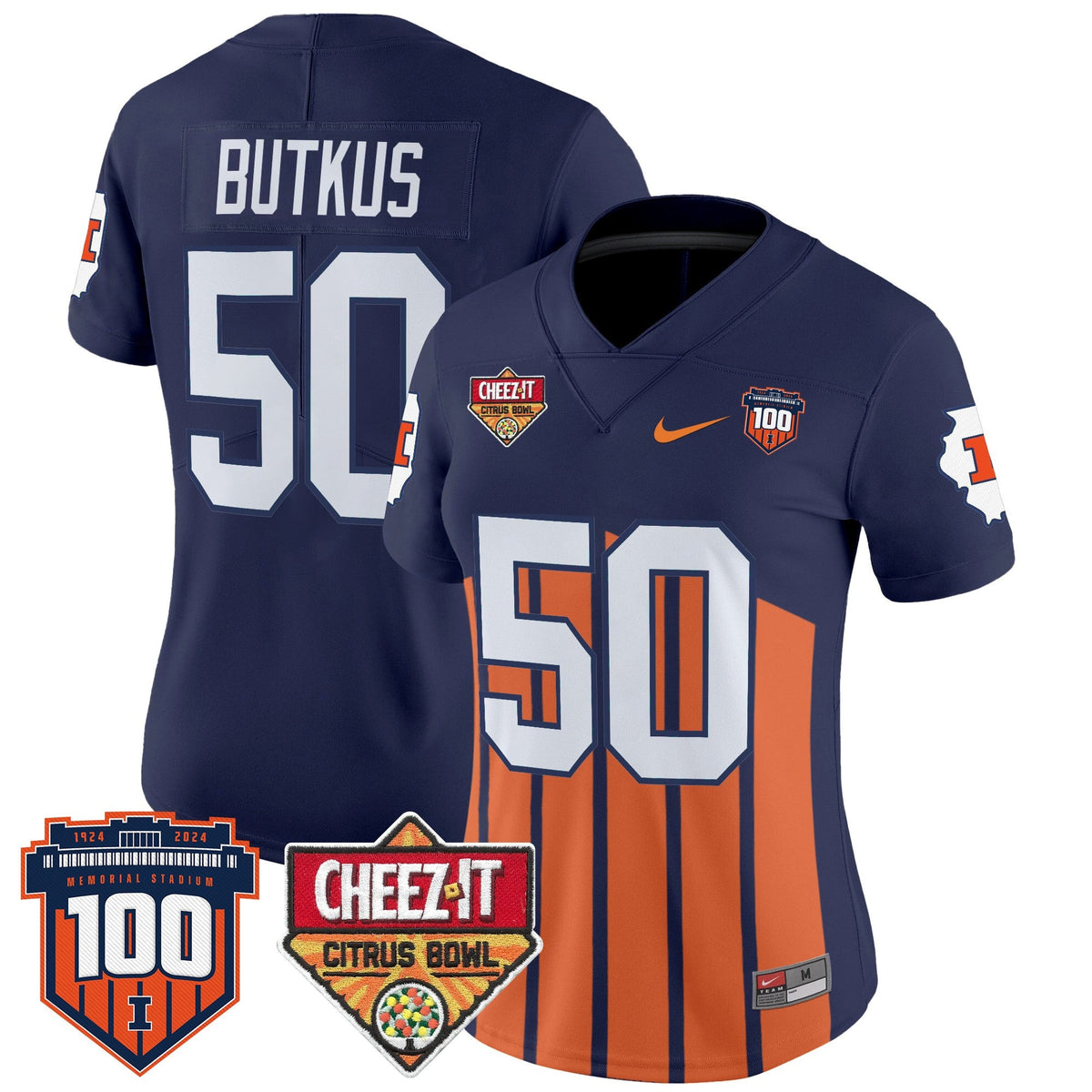 Women's Illinois Fighting Illini 2025 Cheez-It Citrus Bowl Patch Vapor Limited Jersey - All Stitched - image 44