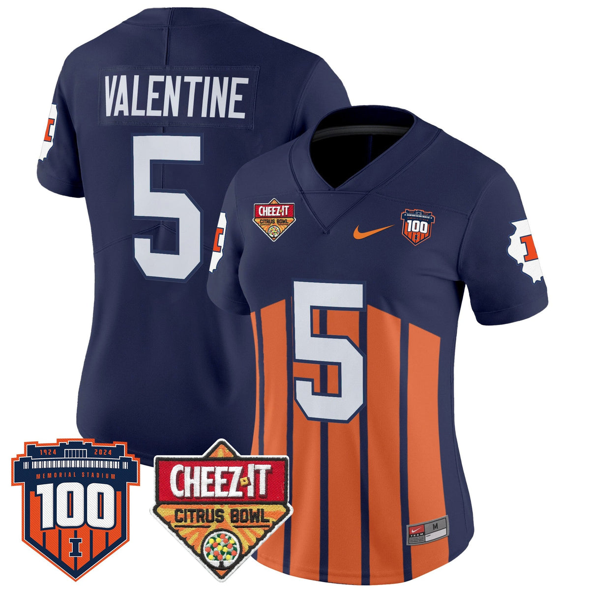 Women's Illinois Fighting Illini 2025 Cheez-It Citrus Bowl Patch Vapor Limited Jersey - All Stitched - image 46