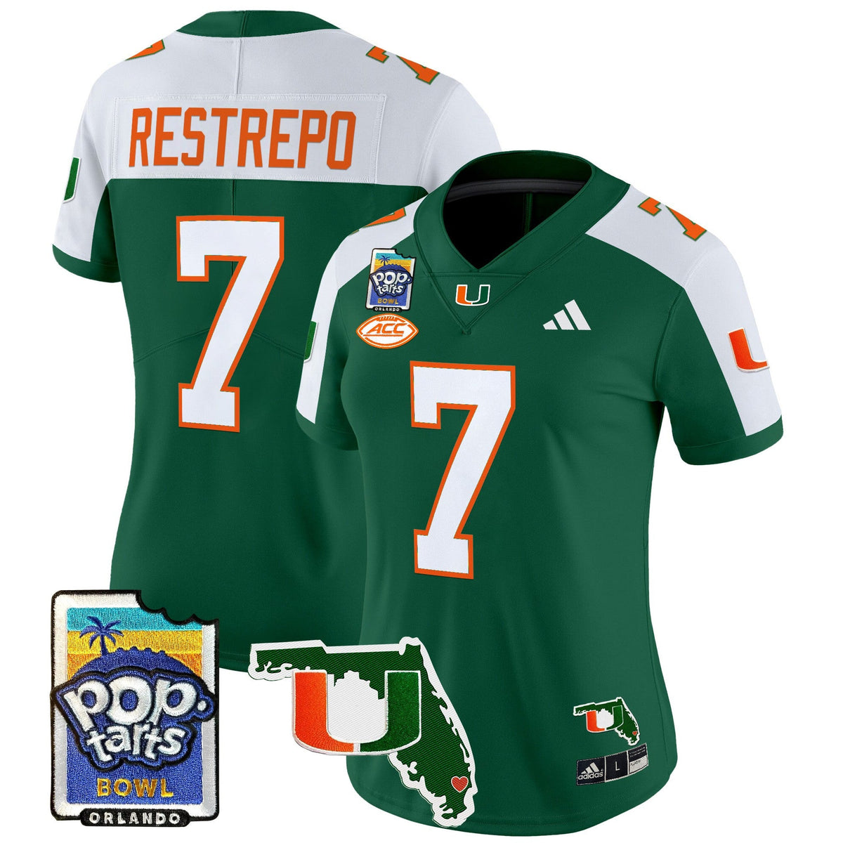 Women's Miami Hurricanes 2025 PopTarts Bowl Patch Vapor Limited Jersey - All Stitched - image 11