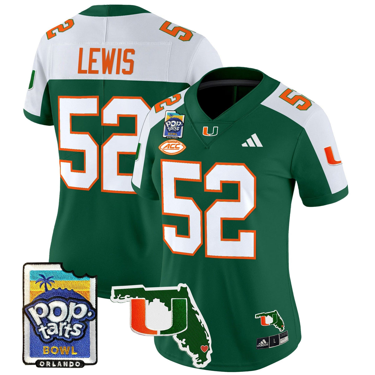 Women's Miami Hurricanes 2025 PopTarts Bowl Patch Vapor Limited Jersey - All Stitched - image 12