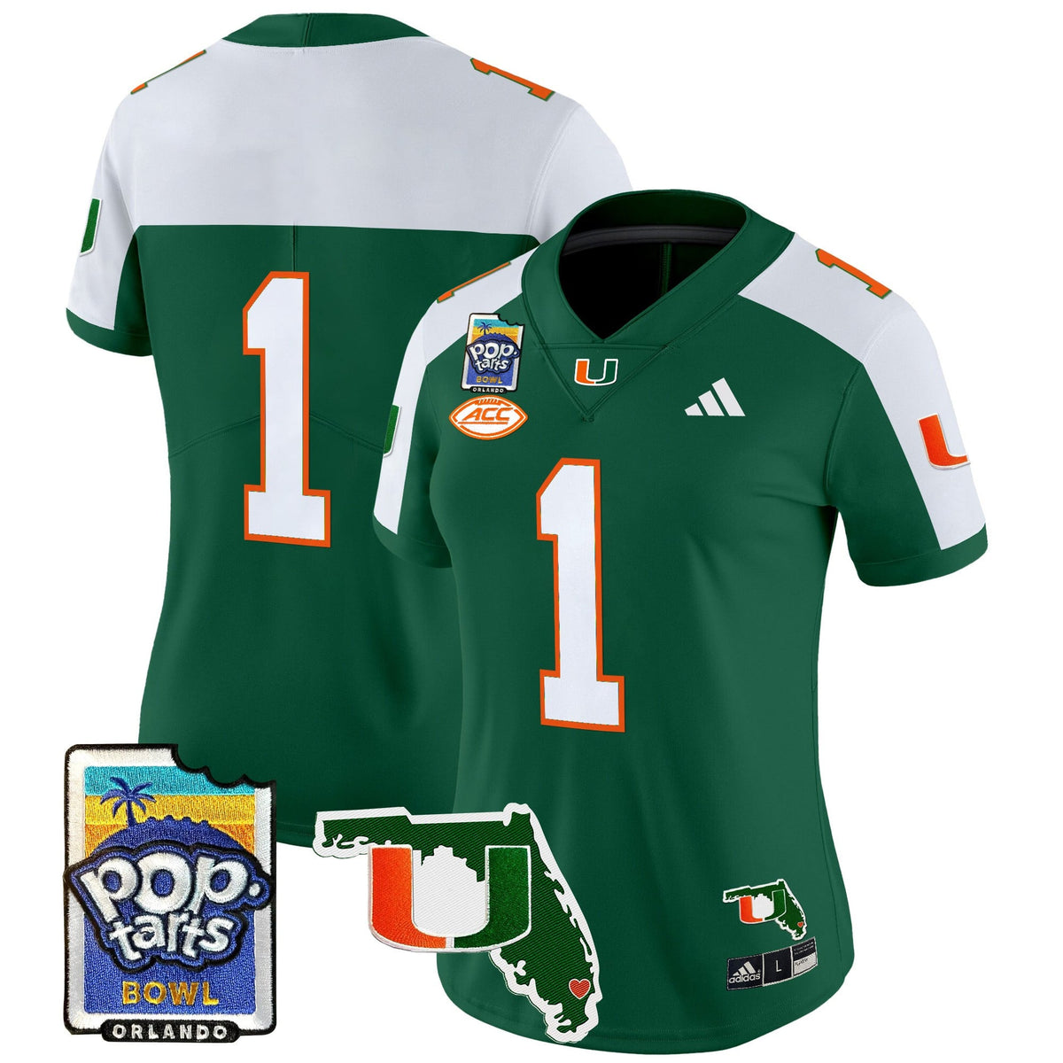 Women's Miami Hurricanes 2025 PopTarts Bowl Patch Vapor Limited Jersey - All Stitched - image 16