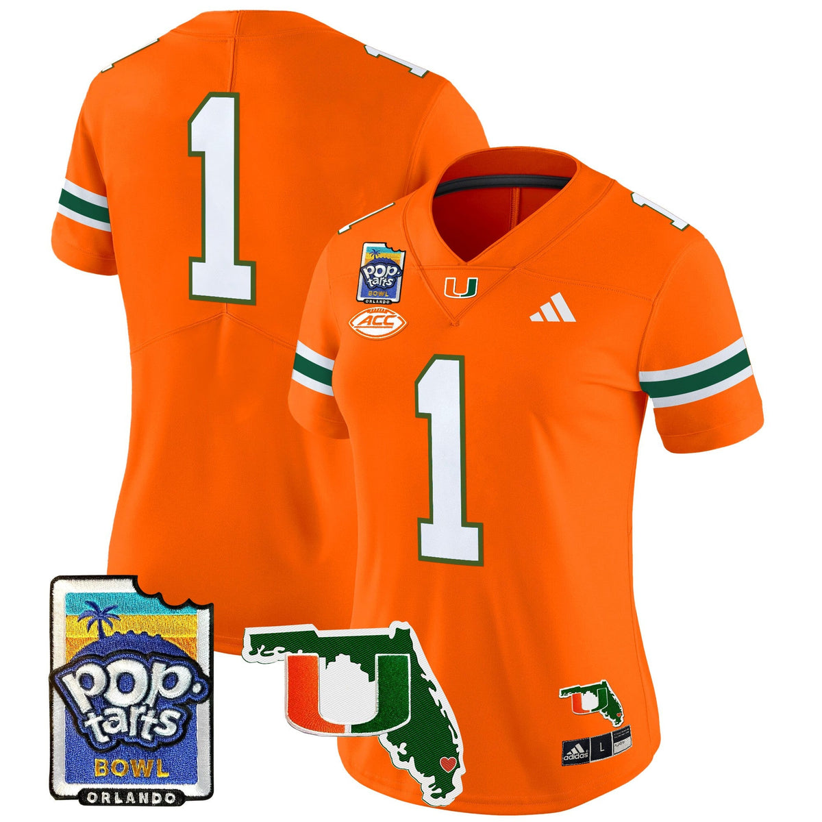 Women's Miami Hurricanes 2025 PopTarts Bowl Patch Vapor Limited Jersey - All Stitched - image 24