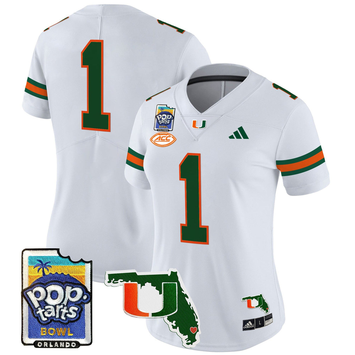 Women's Miami Hurricanes 2025 PopTarts Bowl Patch Vapor Limited Jersey - All Stitched - image 40