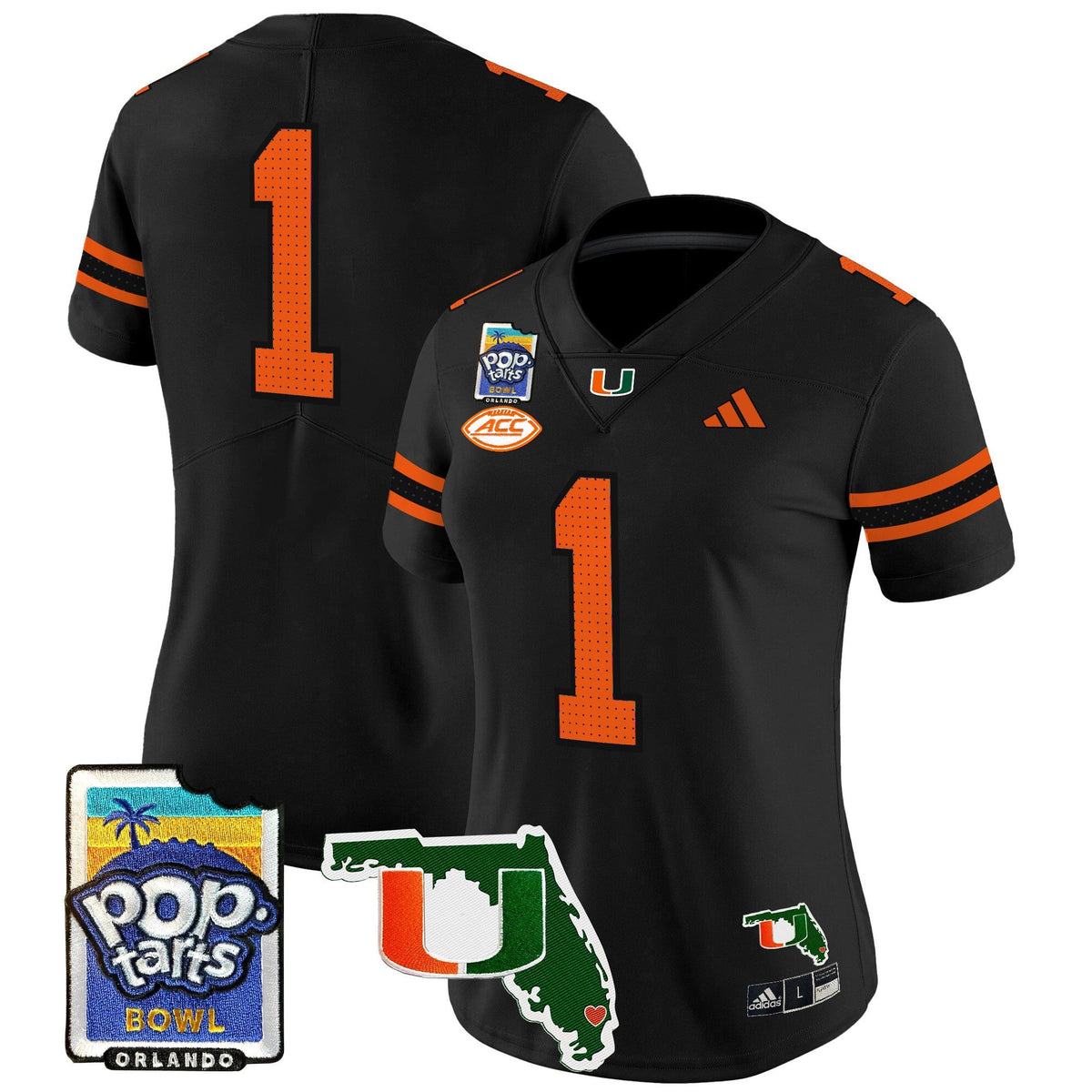 Women's Miami Hurricanes 2025 PopTarts Bowl Patch Vapor Limited Jersey - All Stitched - image 48