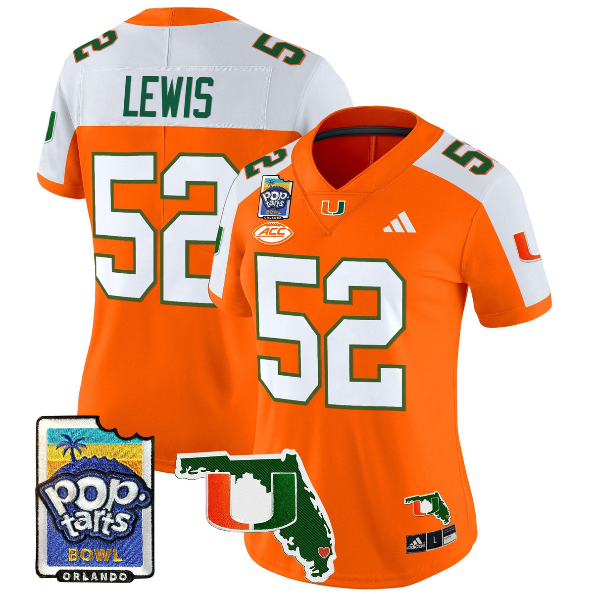 Women's Miami Hurricanes 2025 PopTarts Bowl Patch Vapor Limited Jersey - All Stitched - image 4