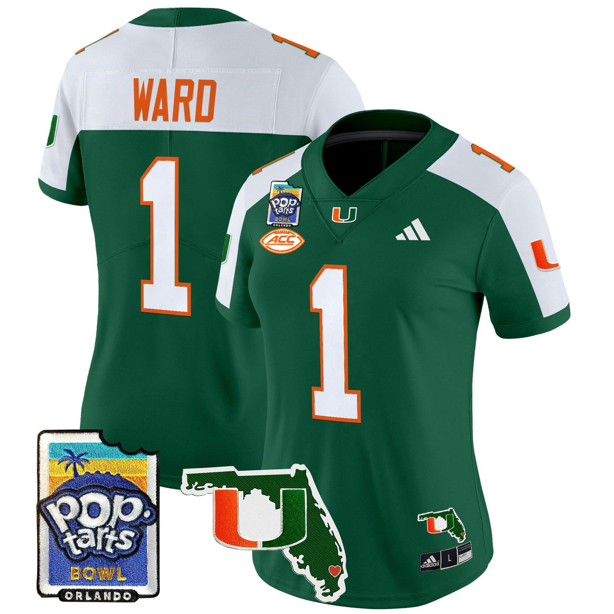 Women's Miami Hurricanes 2025 PopTarts Bowl Patch Vapor Limited Jersey - All Stitched - image 9