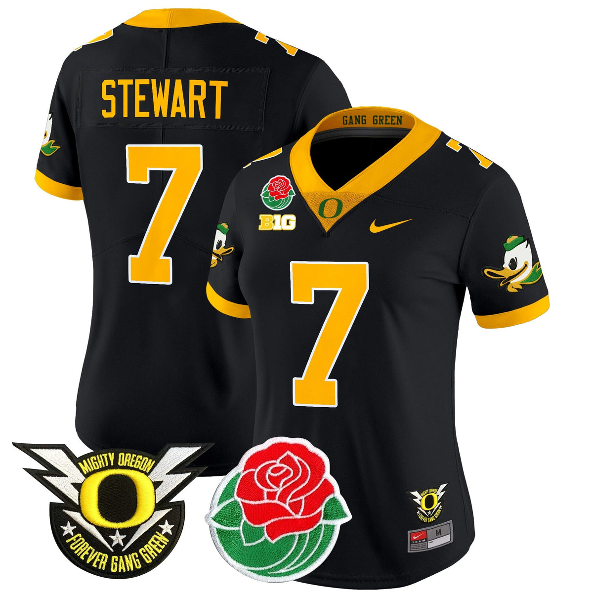 Women's Oregon Ducks 2025 Rose Bowl Game & BIG Patch Vapor Limited Jersey - All Stitched - image 3