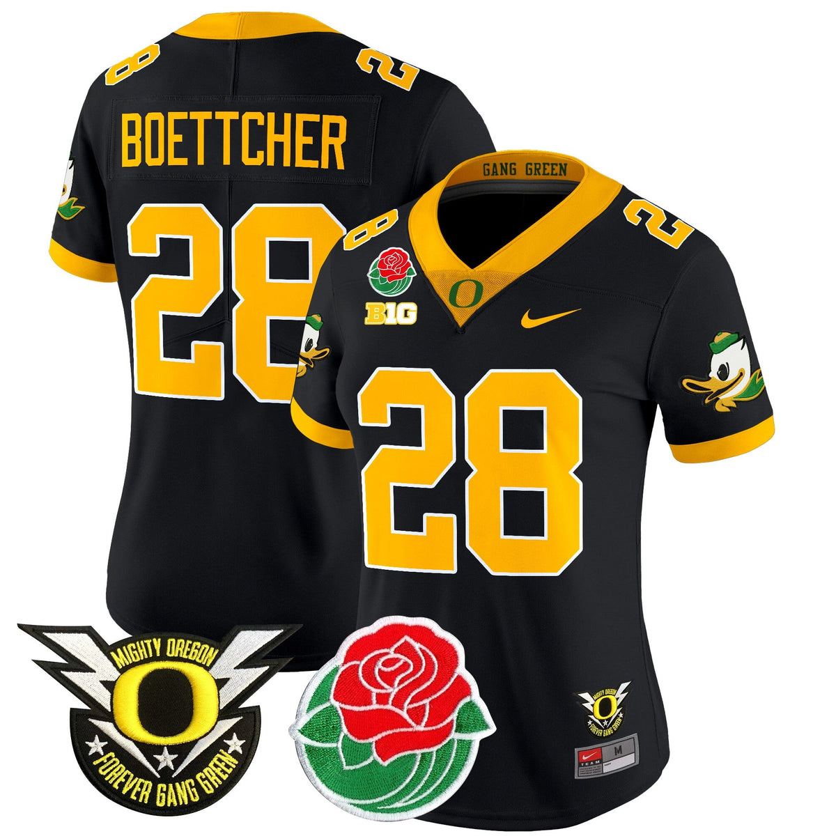 Women's Oregon Ducks 2025 Rose Bowl Game & BIG Patch Vapor Limited Jersey - All Stitched - image 4