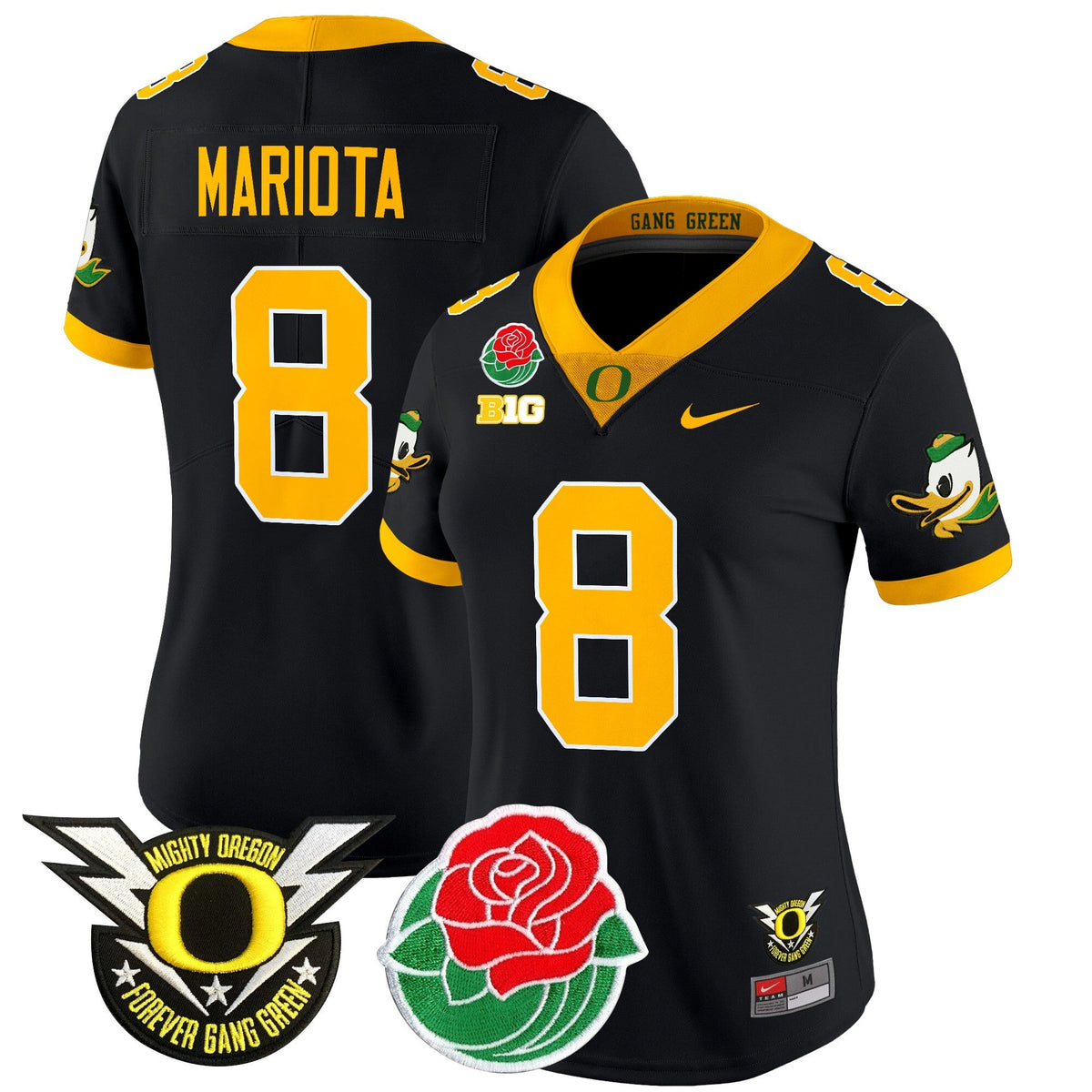 Women's Oregon Ducks 2025 Rose Bowl Game & BIG Patch Vapor Limited Jersey - All Stitched - image 5