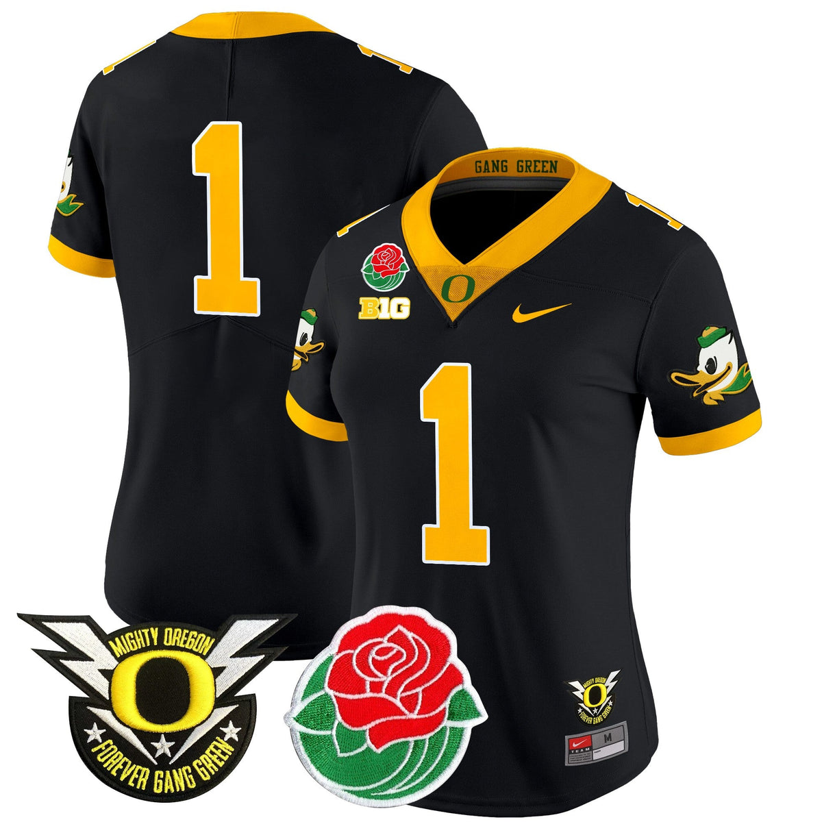 Women's Oregon Ducks 2025 Rose Bowl Game & BIG Patch Vapor Limited Jersey - All Stitched - image 8
