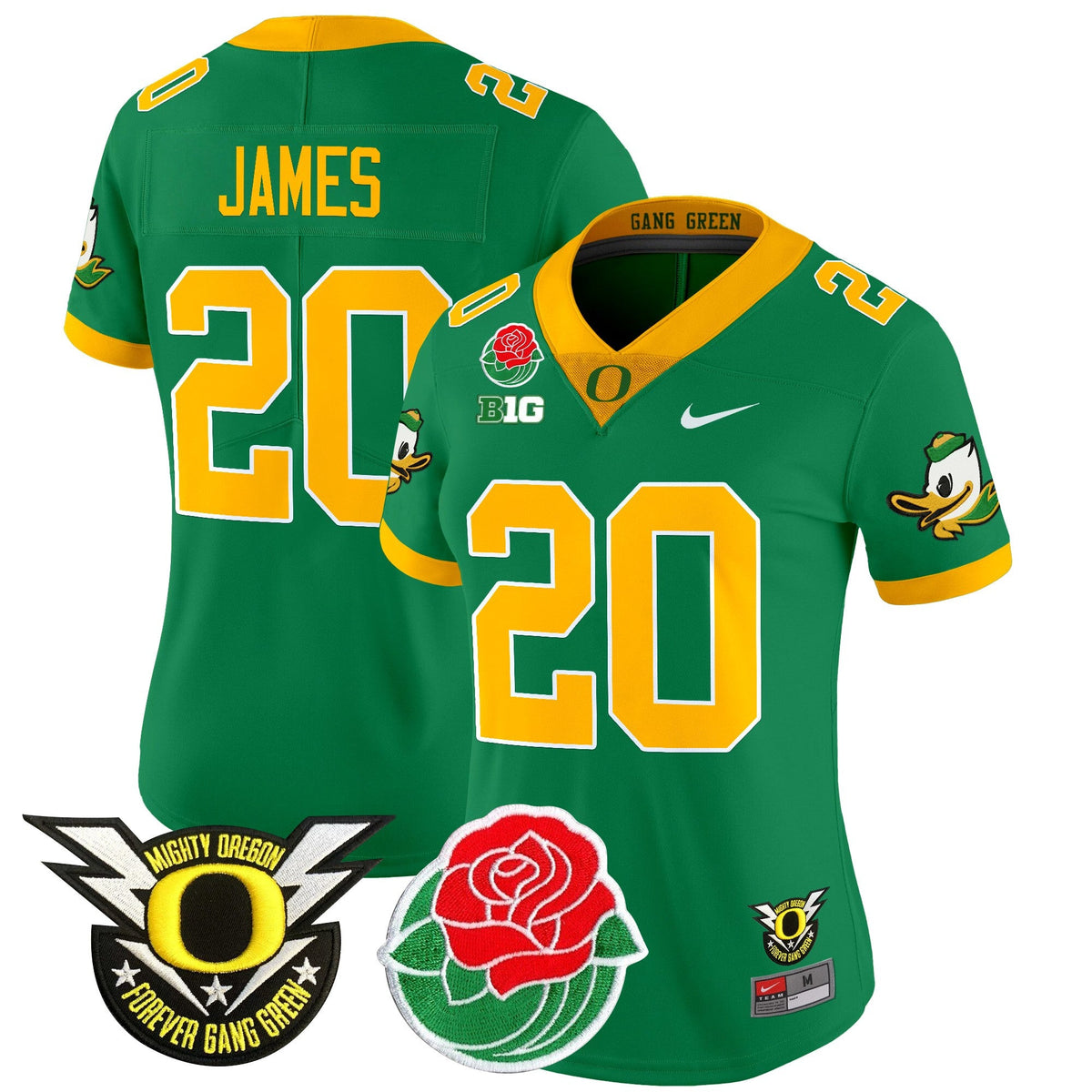 Women's Oregon Ducks 2025 Rose Bowl Game & BIG Patch Vapor Limited Jersey - All Stitched - image 10