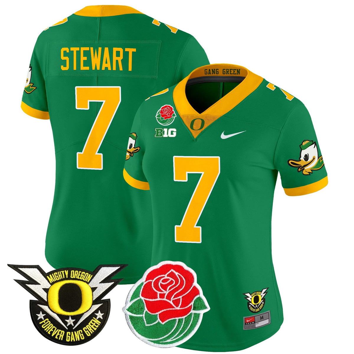 Women's Oregon Ducks 2025 Rose Bowl Game & BIG Patch Vapor Limited Jersey - All Stitched - image 11