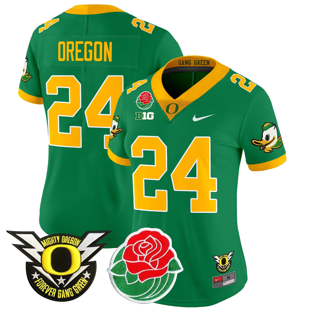 Women's Oregon Ducks 2025 Rose Bowl Game & BIG Patch Vapor Limited Jersey - All Stitched - image 14