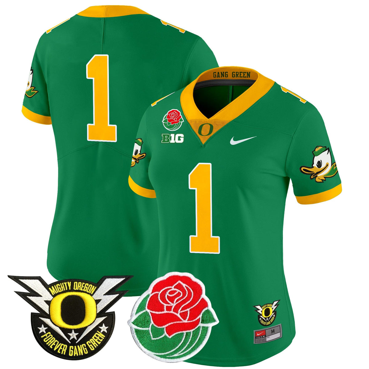 Women's Oregon Ducks 2025 Rose Bowl Game & BIG Patch Vapor Limited Jersey - All Stitched - image 16