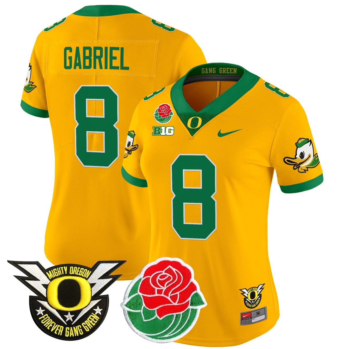 Women's Oregon Ducks 2025 Rose Bowl Game & BIG Patch Vapor Limited Jersey - All Stitched - image 17