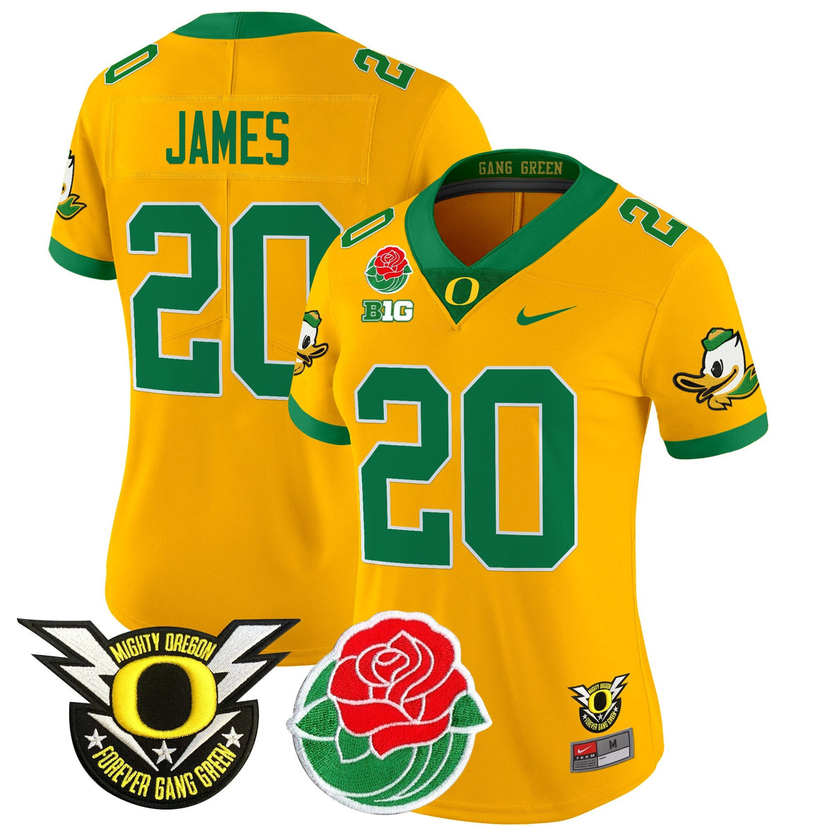 Women's Oregon Ducks 2025 Rose Bowl Game & BIG Patch Vapor Limited Jersey - All Stitched - image 18