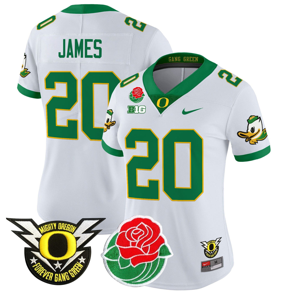 Women's Oregon Ducks 2025 Rose Bowl Game & BIG Patch Vapor Limited Jersey - All Stitched - image 26