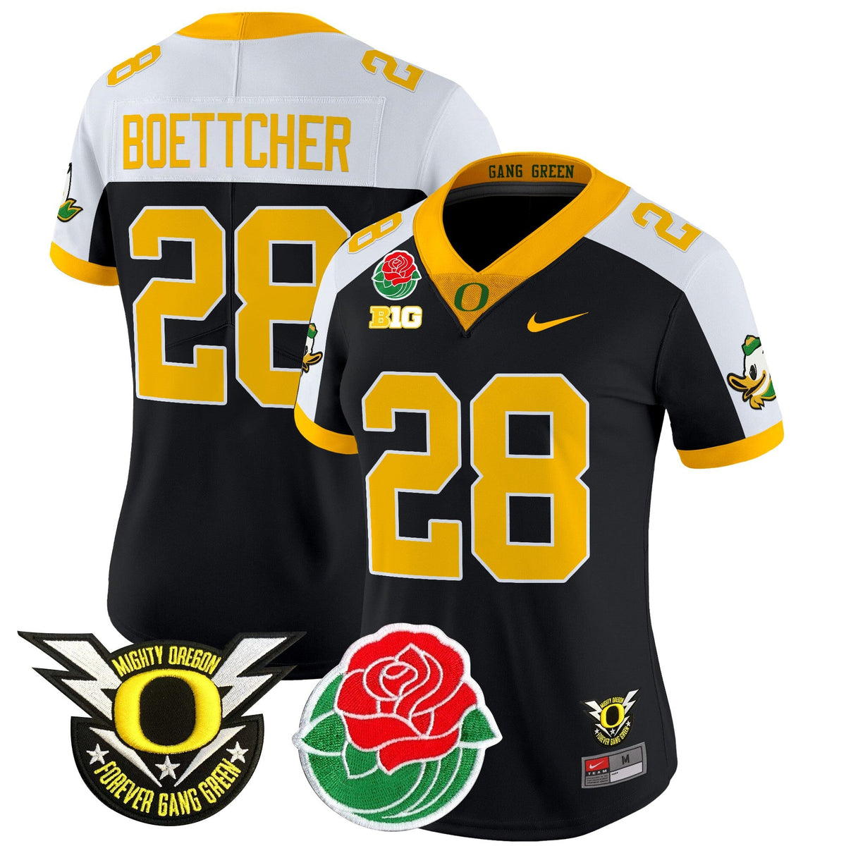 Women's Oregon Ducks 2025 Rose Bowl Game & BIG Patch Vapor Limited Jersey - All Stitched - image 36