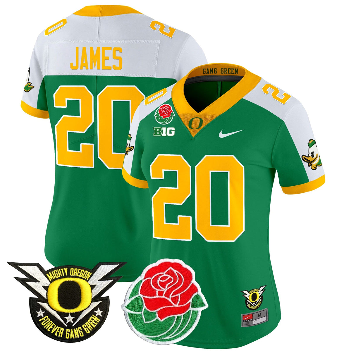 Women's Oregon Ducks 2025 Rose Bowl Game & BIG Patch Vapor Limited Jersey - All Stitched - image 42