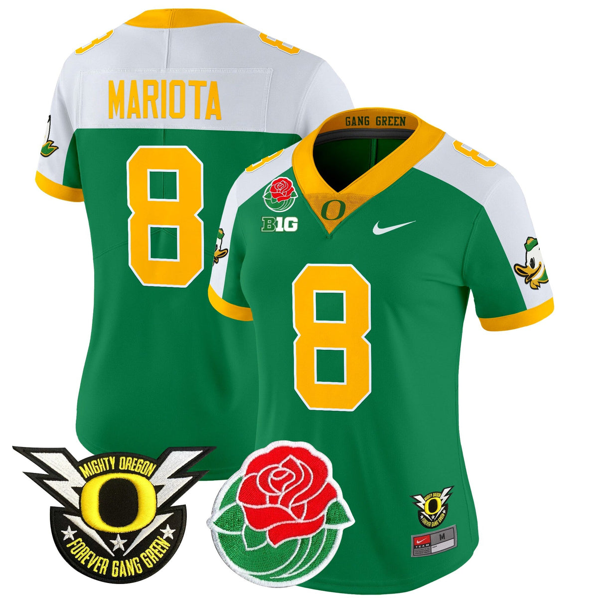 Women's Oregon Ducks 2025 Rose Bowl Game & BIG Patch Vapor Limited Jersey - All Stitched - image 45