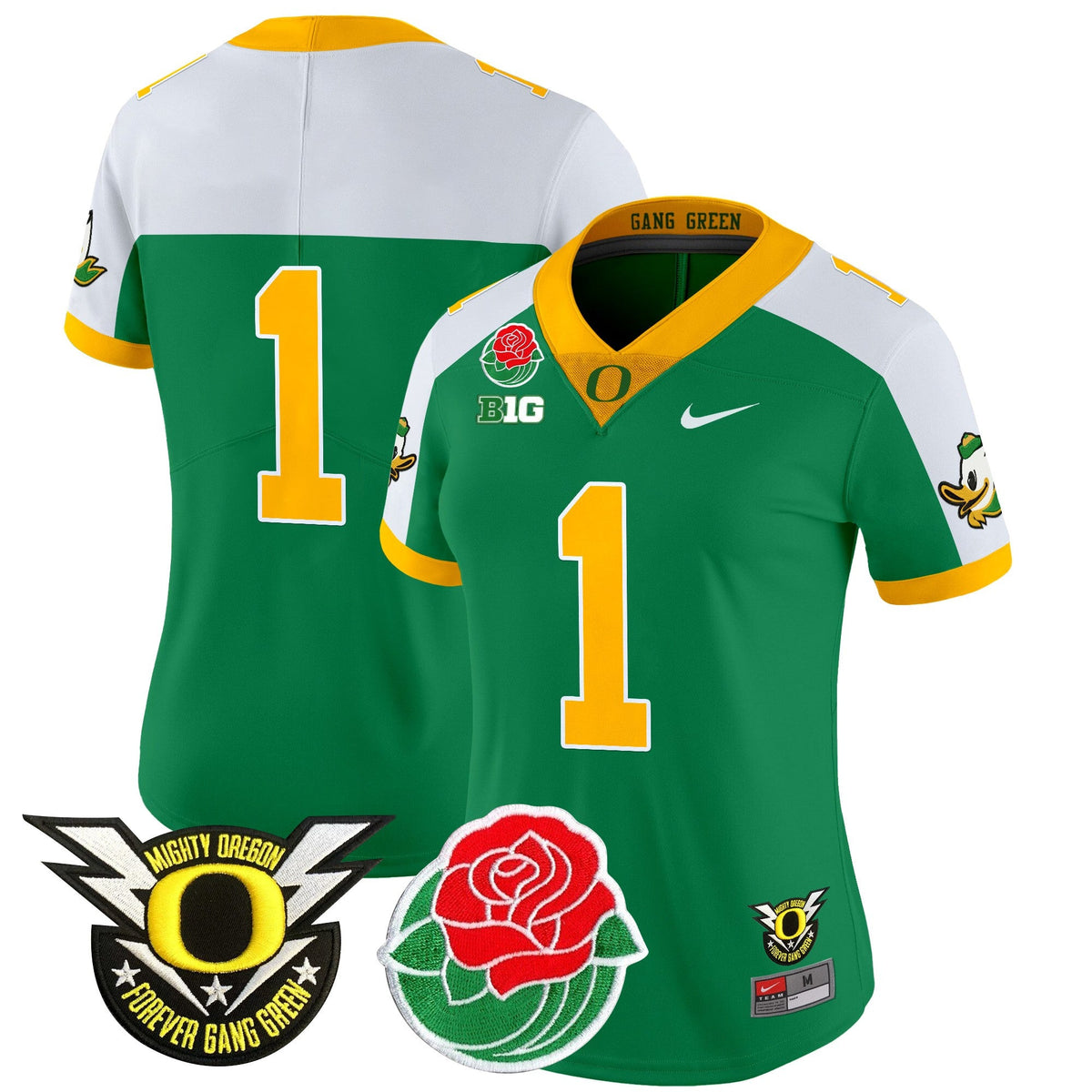 Women's Oregon Ducks 2025 Rose Bowl Game & BIG Patch Vapor Limited Jersey - All Stitched - image 48