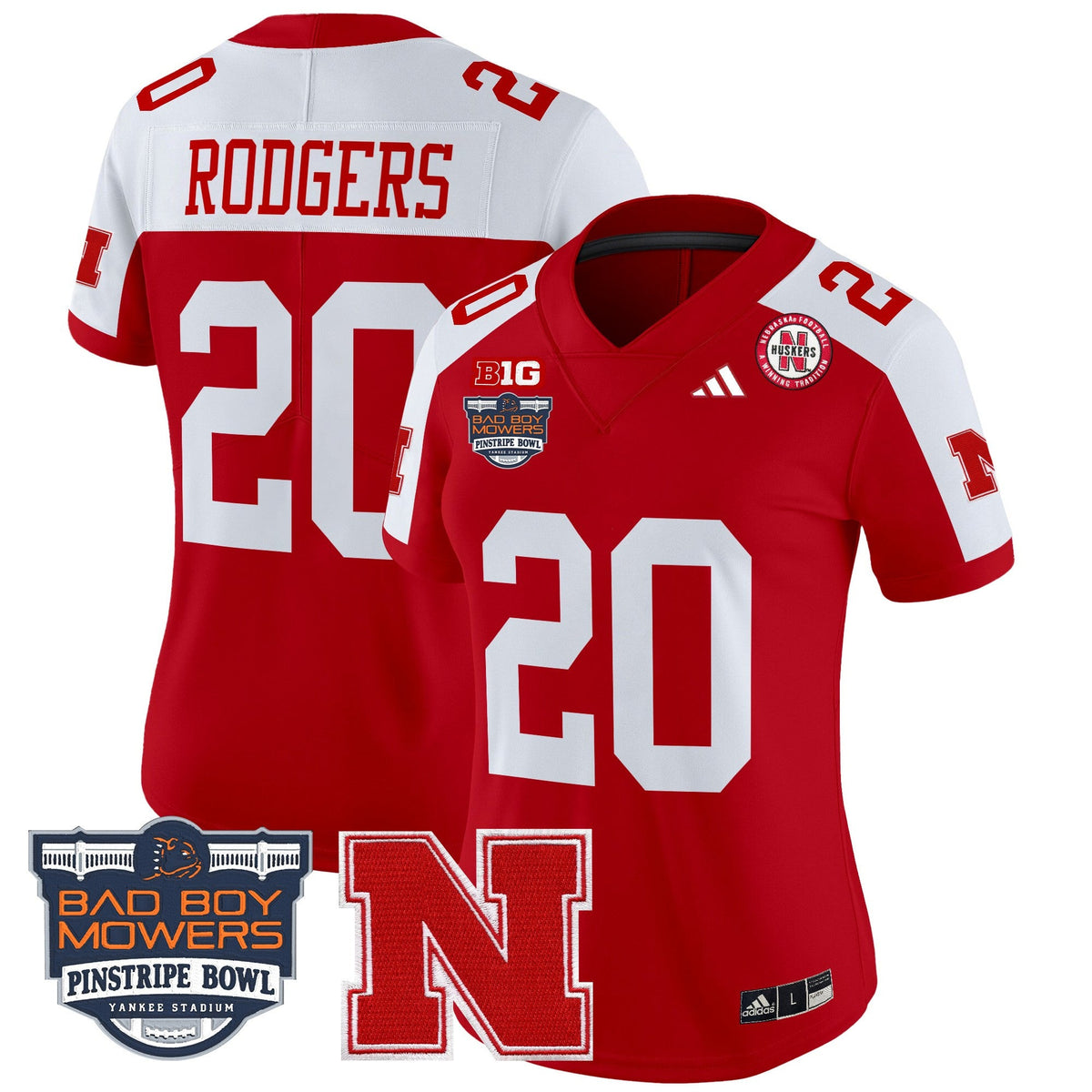 Women's Nebraska Cornhuskers 2025 Pinstripe Bowl Patch Vapor Limited Jersey - All Stitched - image 6