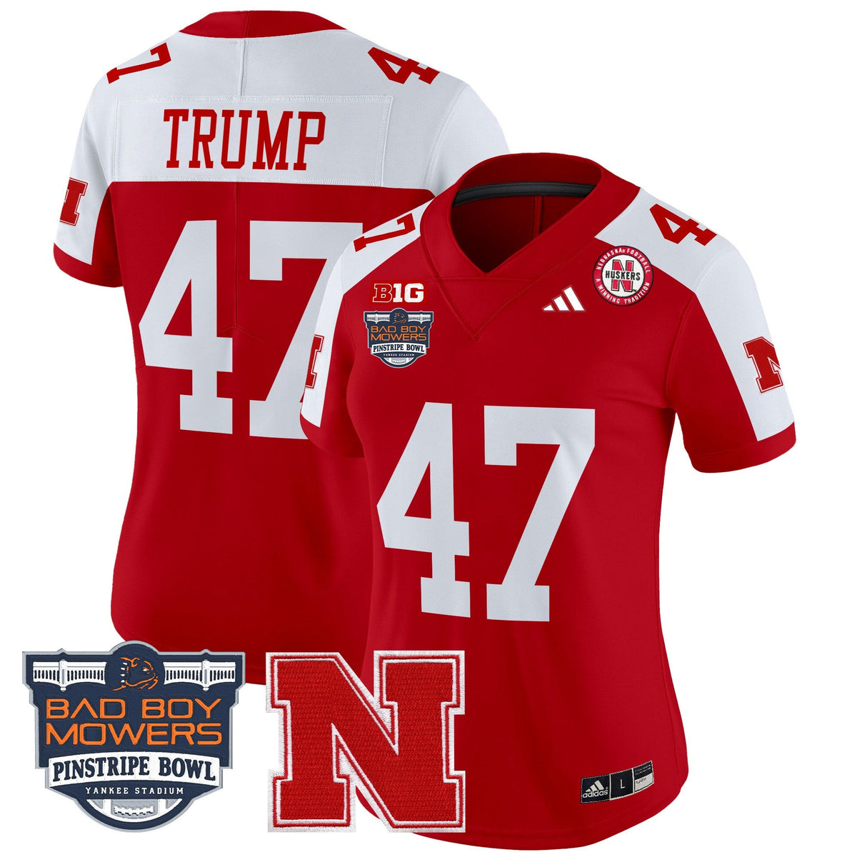 Women's Nebraska Cornhuskers 2025 Pinstripe Bowl Patch Vapor Limited Jersey - All Stitched - image 7