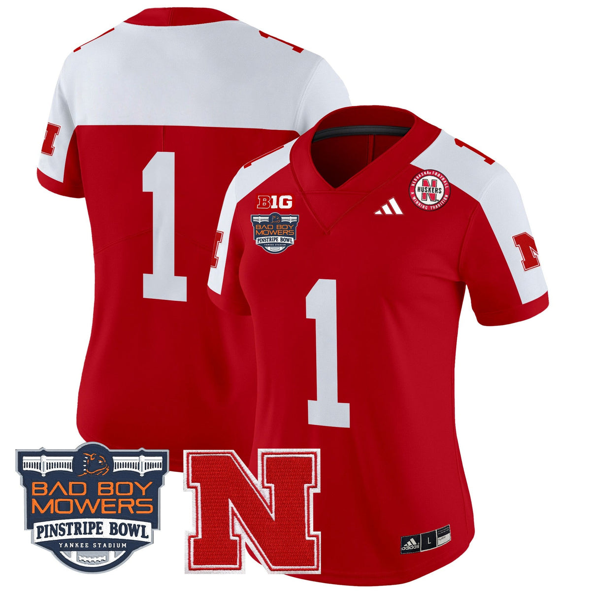 Women's Nebraska Cornhuskers 2025 Pinstripe Bowl Patch Vapor Limited Jersey - All Stitched - image 8