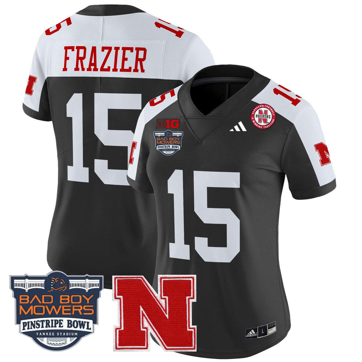 Women's Nebraska Cornhuskers 2025 Pinstripe Bowl Patch Vapor Limited Jersey - All Stitched - image 13