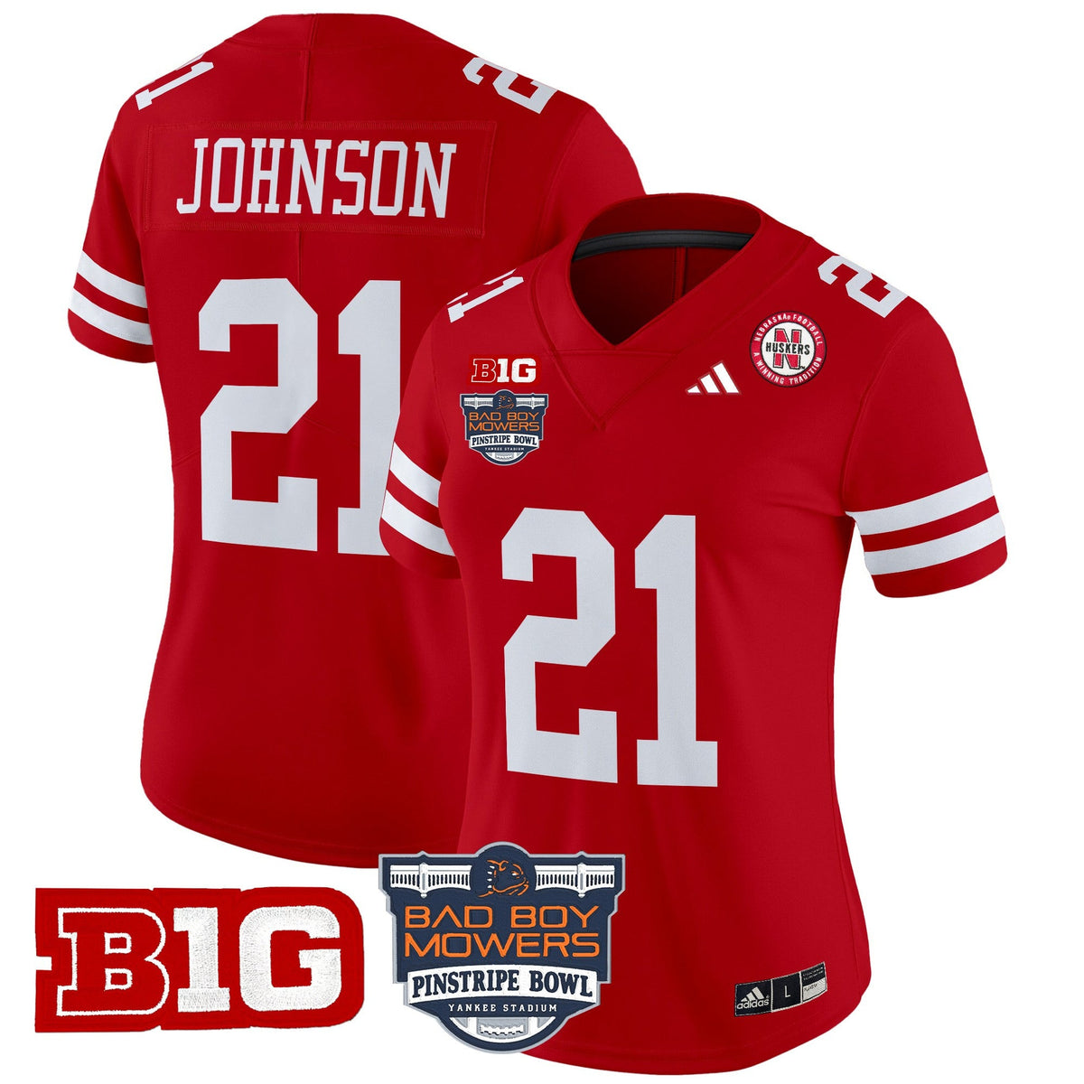 Women's Nebraska Cornhuskers 2025 Pinstripe Bowl Patch Vapor Limited Jersey - All Stitched - image 20