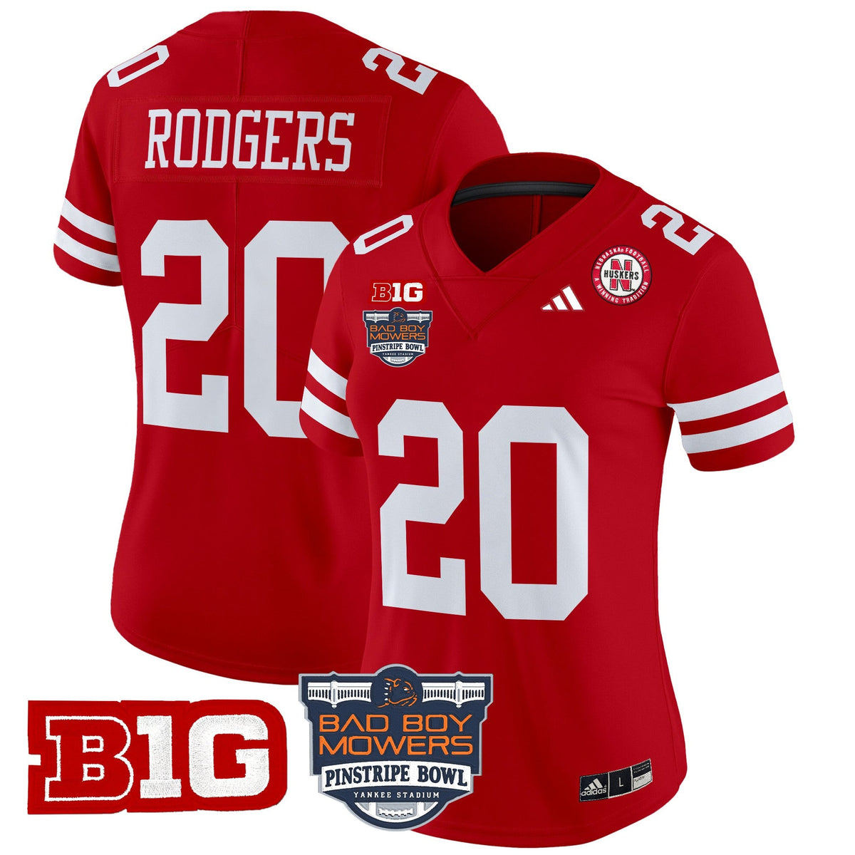 Women's Nebraska Cornhuskers 2025 Pinstripe Bowl Patch Vapor Limited Jersey - All Stitched - image 22