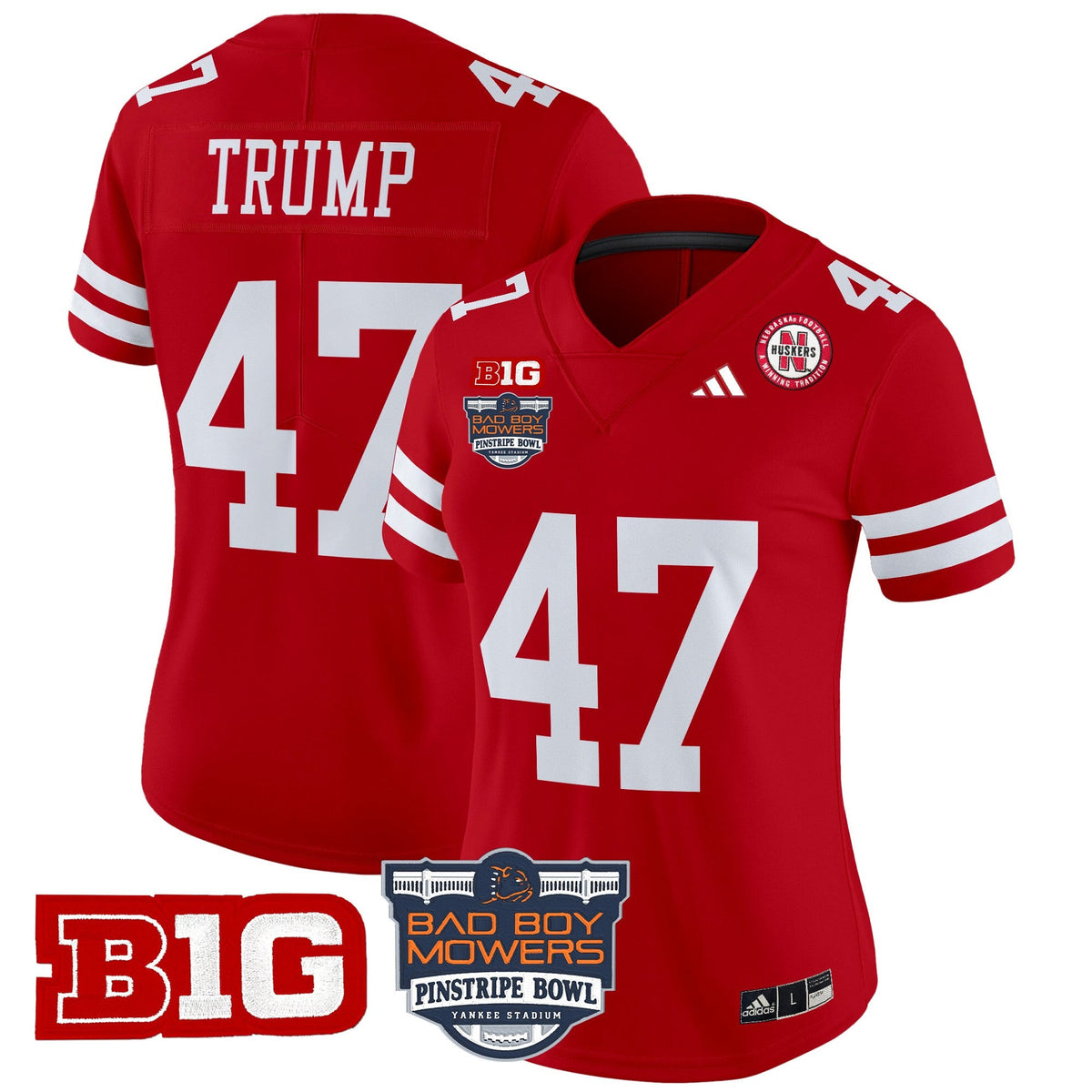 Women's Nebraska Cornhuskers 2025 Pinstripe Bowl Patch Vapor Limited Jersey - All Stitched - image 23