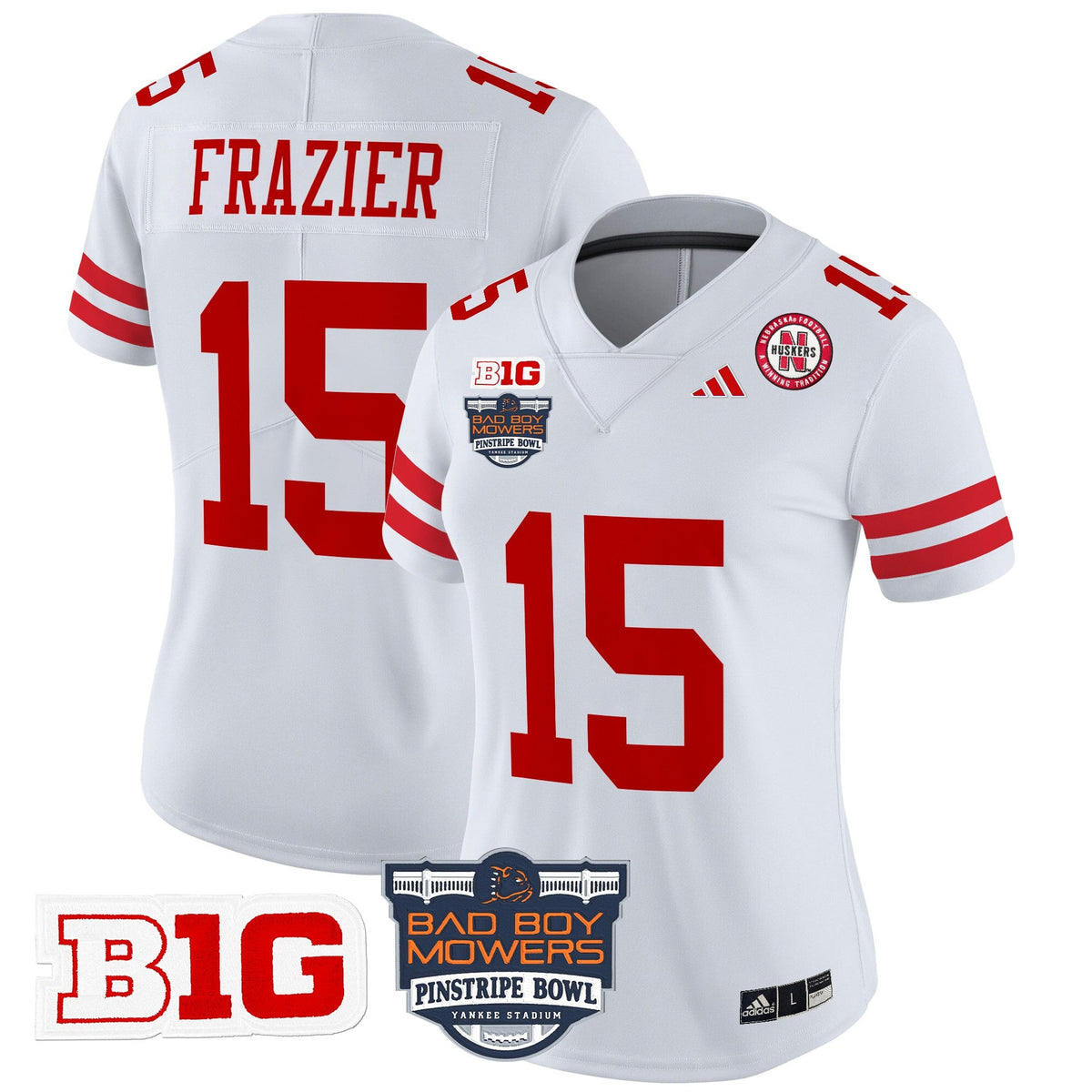 Women's Nebraska Cornhuskers 2025 Pinstripe Bowl Patch Vapor Limited Jersey - All Stitched - image 29