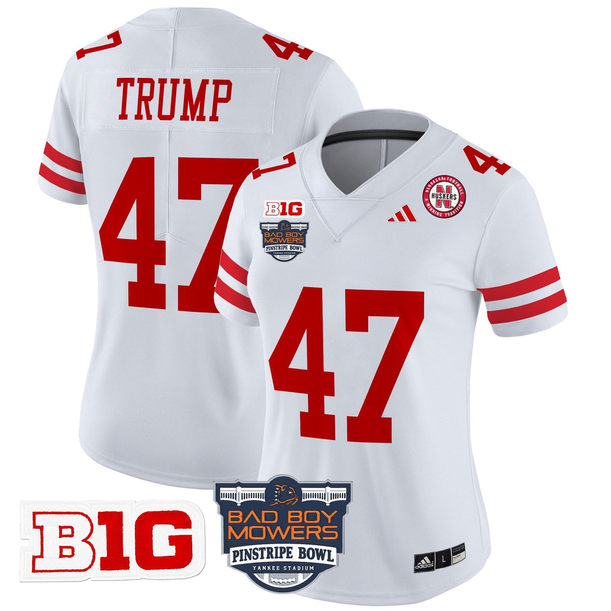 Women's Nebraska Cornhuskers 2025 Pinstripe Bowl Patch Vapor Limited Jersey - All Stitched - image 31