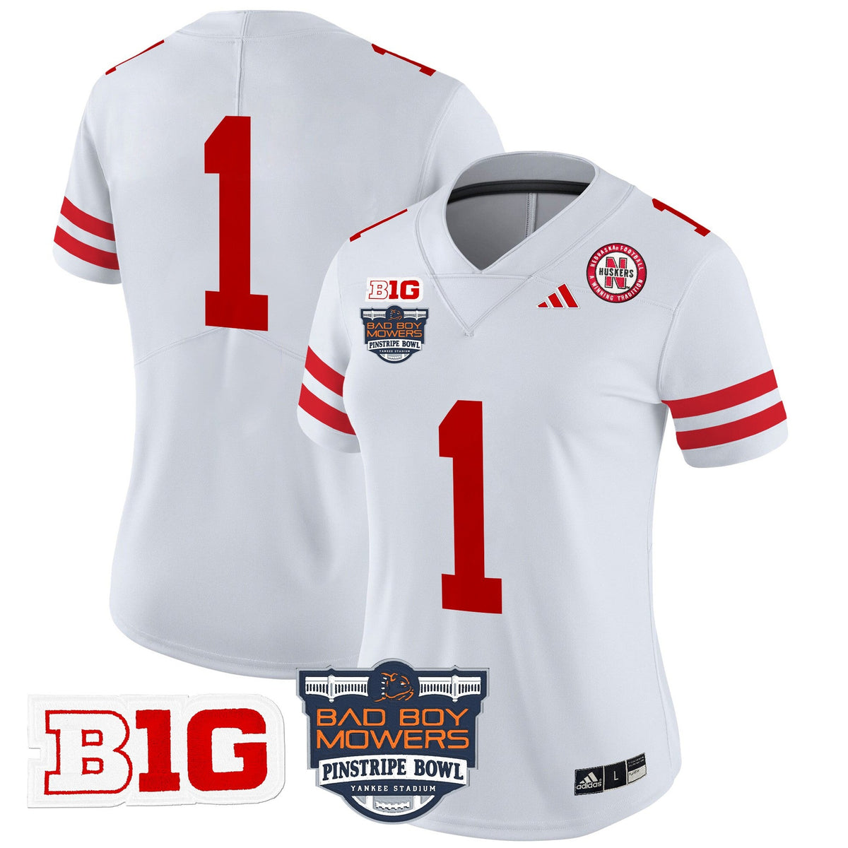 Women's Nebraska Cornhuskers 2025 Pinstripe Bowl Patch Vapor Limited Jersey - All Stitched - image 32