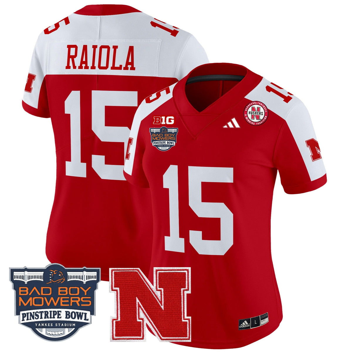 Women's Nebraska Cornhuskers 2025 Pinstripe Bowl Patch Vapor Limited Jersey - All Stitched - image 1