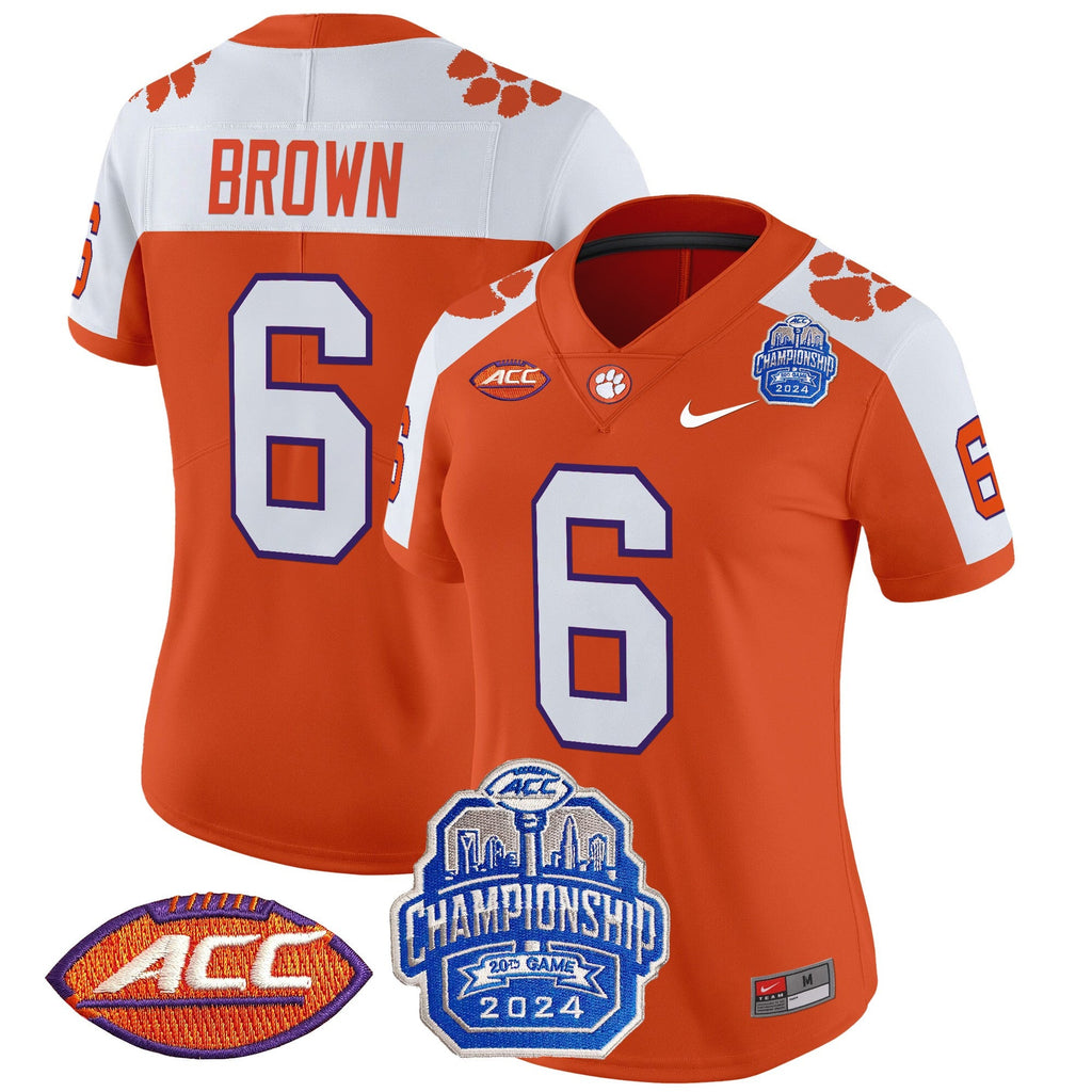Women's Clemson Tigers 2024 ACC Championship Patch Vapor Limited Jersey - All Stitched - image 7