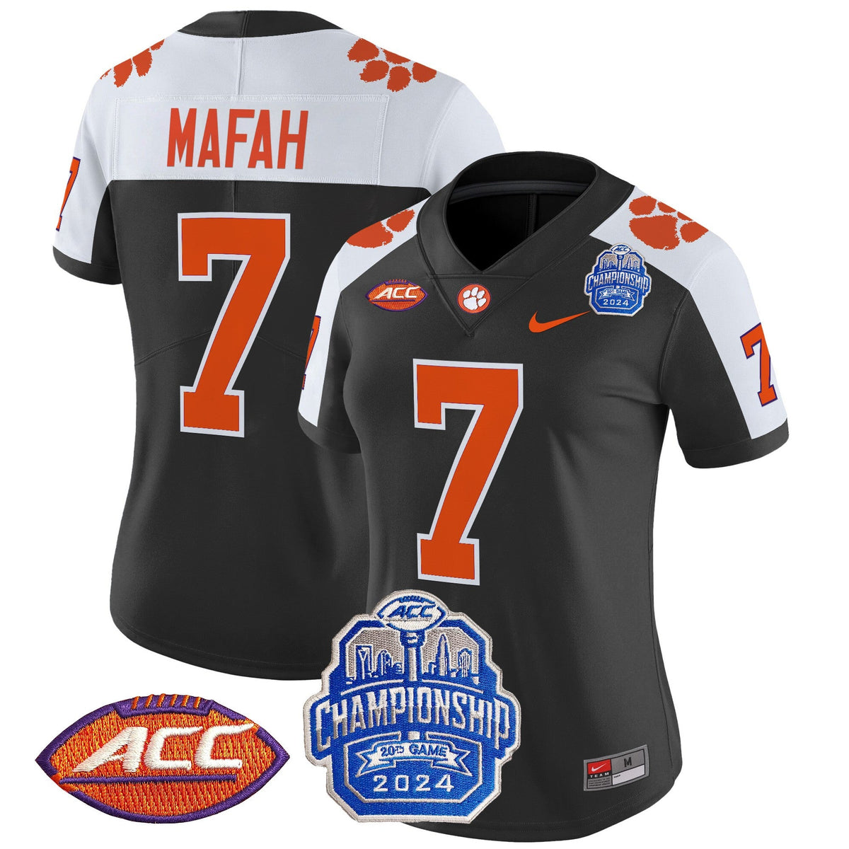 Women's Clemson Tigers 2024 ACC Championship Patch Vapor Limited Jersey - All Stitched - image 11
