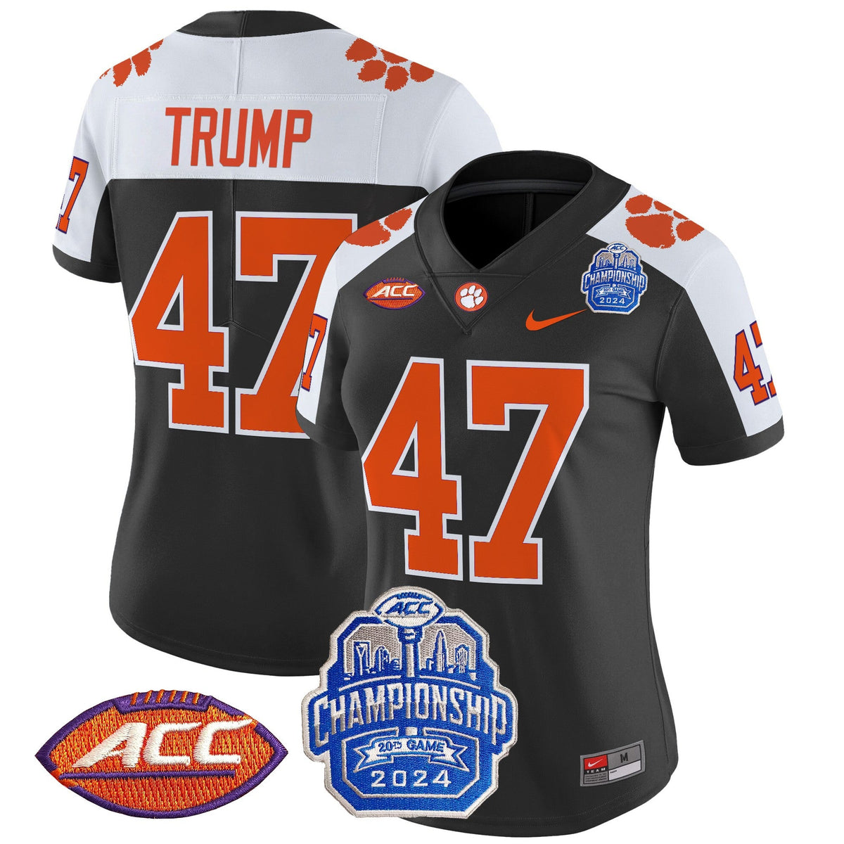 Women's Clemson Tigers 2024 ACC Championship Patch Vapor Limited Jersey - All Stitched - image 17