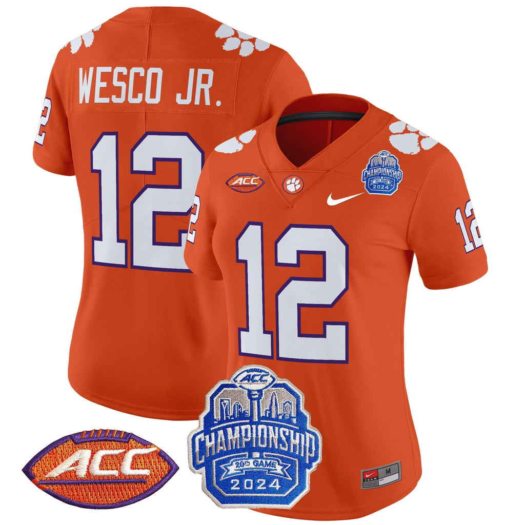 Women's Clemson Tigers 2024 ACC Championship Patch Vapor Limited Jersey - All Stitched - image 21