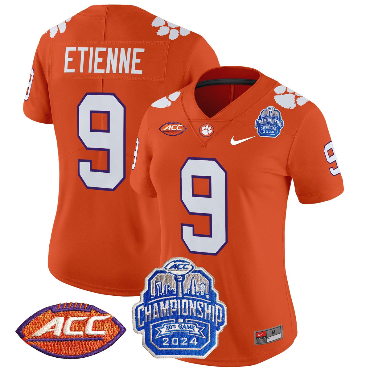 Women's Clemson Tigers 2024 ACC Championship Patch Vapor Limited Jersey - All Stitched - image 24