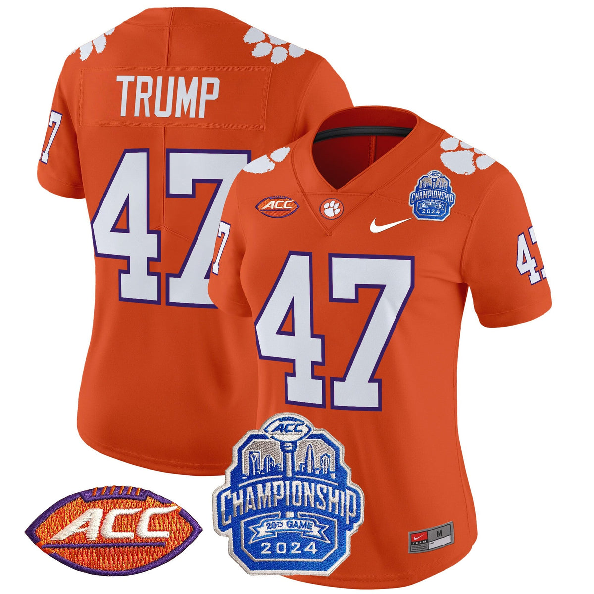 Women's Clemson Tigers 2024 ACC Championship Patch Vapor Limited Jersey - All Stitched - image 26
